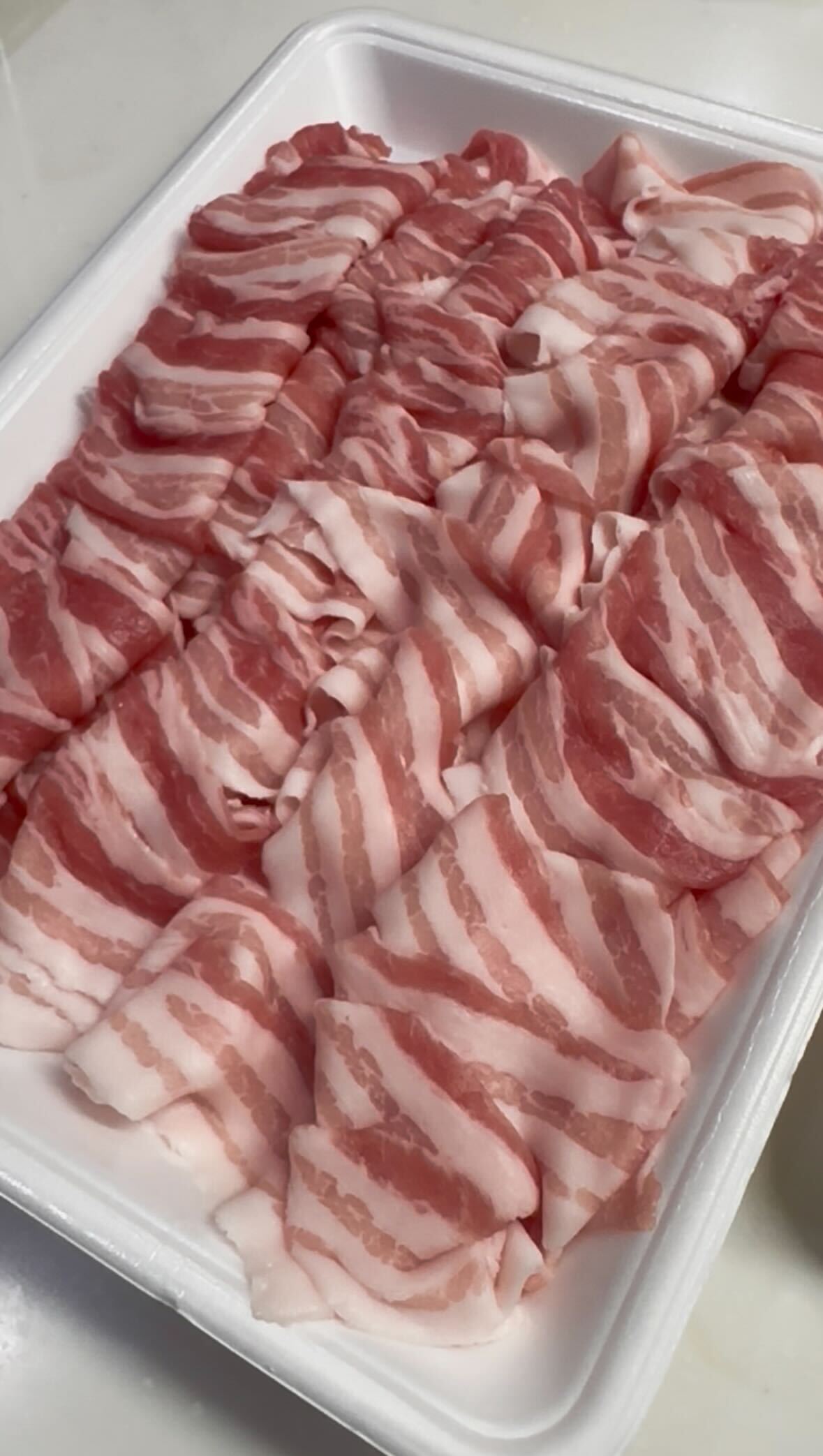 ⑪（チルド）輸入豚バラしゃぶしゃぶ用500g